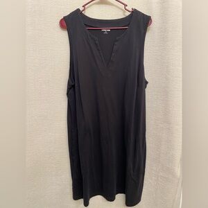 Lands' End Classic Black V-Neck Dress